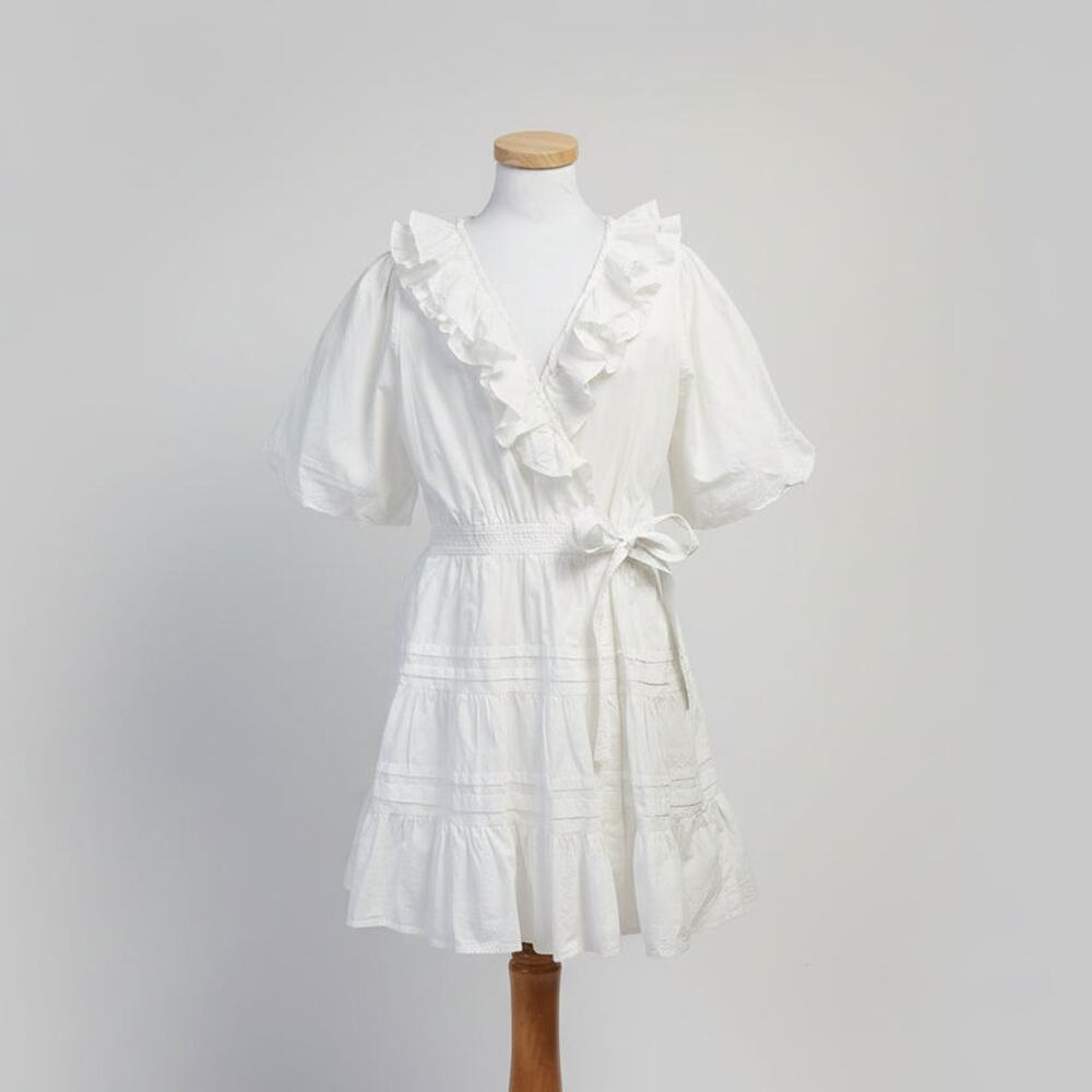 Love The Label white Remy wrap dress, size L